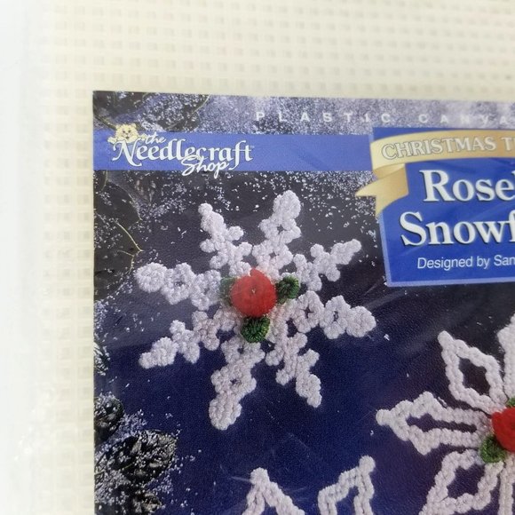 Needle Craft Plastic Canvas Cross Stitch Kit Rose Snowflake Christmas Home Decor - Picture 4 of 7